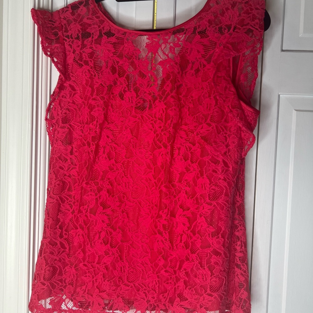 WHBM Chic Pink “Azalea” Lace Blouse for Women
